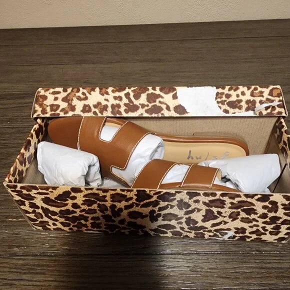 French Sole Cognac Leather Alibi Sandals NWT Size 9 - Picture 4 of 8